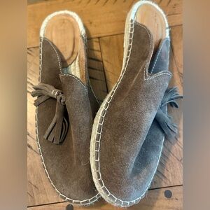 Premium suede leather Espadrille Mule in Brown- sustainably made- 10 10.5 (41)